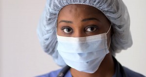 Black nurse ready for coronavirus patients