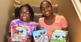 Gabby and Gigi, young sister authors of three books