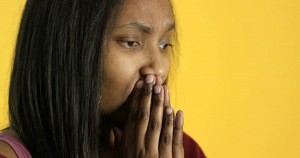 Black woman sad about stimulus check