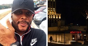 Tyler Perry at Houston's Restaurant in Atlanta