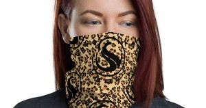 Woman wearing Black-owned custom face mask