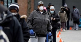 Black Americans wearing face masks