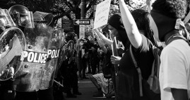 African Americans protesting