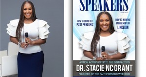 Dr. Stacie NC Grant on the cover of the Speakers Magazine