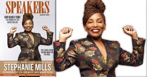 Stephanie Mills on the cover of Speakers Magazine