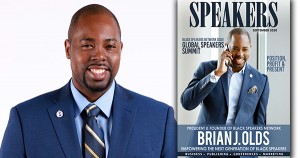 Briand J. Olds on the cover of Speaker Magazine