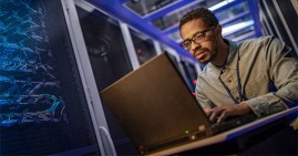 African American professional working in IT