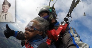 Vivian Bailey, World War II veteran skydiving