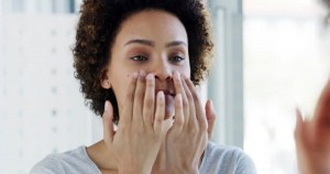 Black woman with dry skin