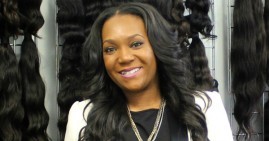 Black woman selling weaves