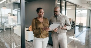 Black people discussing plan for funding