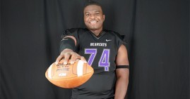 Leslie Adindu, homeless teen who has been awarded a football scholarship