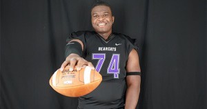 Leslie Adindu, homeless teen who has been awarded a football scholarship