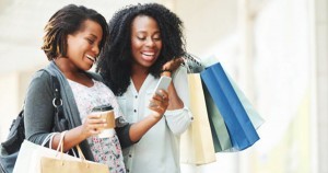 Black women shopping