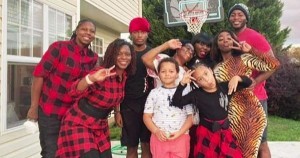 June Hassan with her children and grandchildren