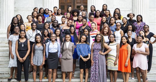 Black teen girls at Princeton University summer program