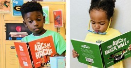 Children reading books from HBCU Prep School