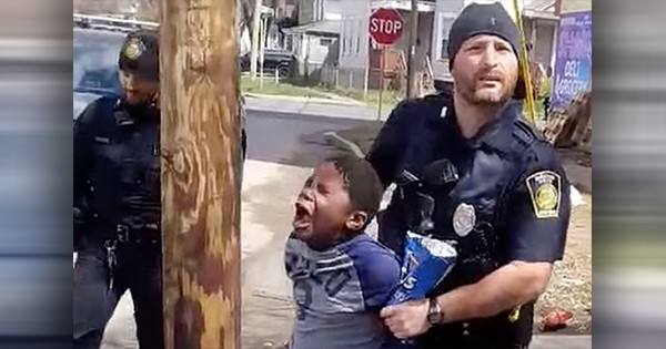 Syracuse Police arresting Black boy