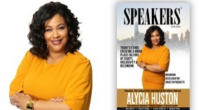 Alycia Huston on the cover of Speakers Magazine