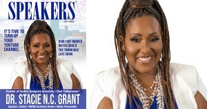 Stacie NC Grant on the cover of Speakers Magazine