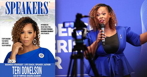 Teri Donelson on the cover of Speakers Magazine
