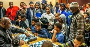 Orrin C. Hudson teaching chess