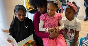 Ethiopians reading children's books