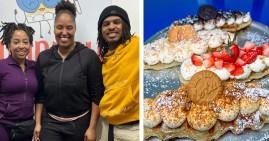 Janel Prator with Keith and wife at The Puddery in Pearland, Texas