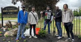 Volunteers from the National Youth Foundation at Eden Cemetary