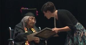 99-year-old grandma at her graduation