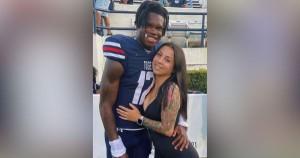 Travis Hunter and his fiancee, Leanna Lenee