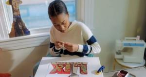 Queen Tahj Williams and the Super Bowl Logo