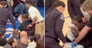 Tracy Morgan sick at Knicks game