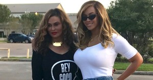 Beyonce with her mom, Tina, representing their BeyGood Foundation