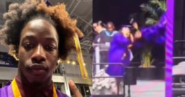 Gavin Robinson backflip at graduation