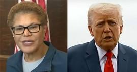 Los Angeles Mayor Karen Bass and President Trump