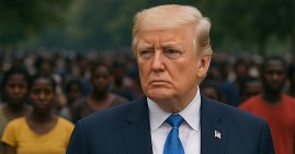 President Trump with Haitian immigrants