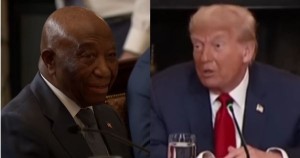 President Donald Trump praised Liberian President Joseph Boakai's English