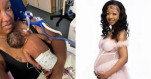 Tanyiah Bell, her baby Miracle with grandmother Tylicia Bell