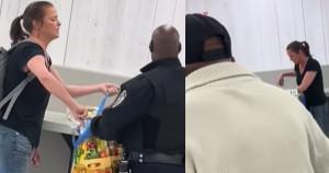 White woman ranting about brown people in a grocery store