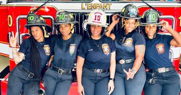 Five Black women firefighters in Washington, DC