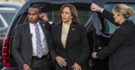 Kamala Harris with security