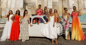 Laetania Richardson with other Black women on a luxury Black sisterhood retreat