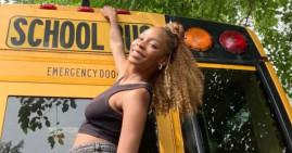 Danielle, woman who renovated a school bus to be her home