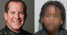 Sherriff Home Deloach and the mugshot of the Black boy his office posted