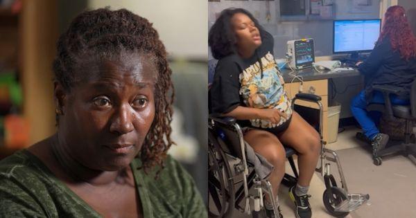 Kashena Manuel, her daughter Kiara while in active labor