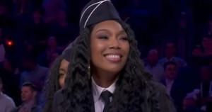 Brandy singing national anthem at the NBA All-Star Game