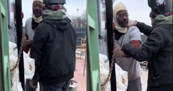 Black construction worker and his white co-worker