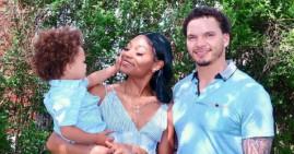 Raneka Pate with her son and boyfriend