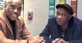 Walter Johnson, the owner of the Tendernism trademark, with Attorney Kenneth Harris